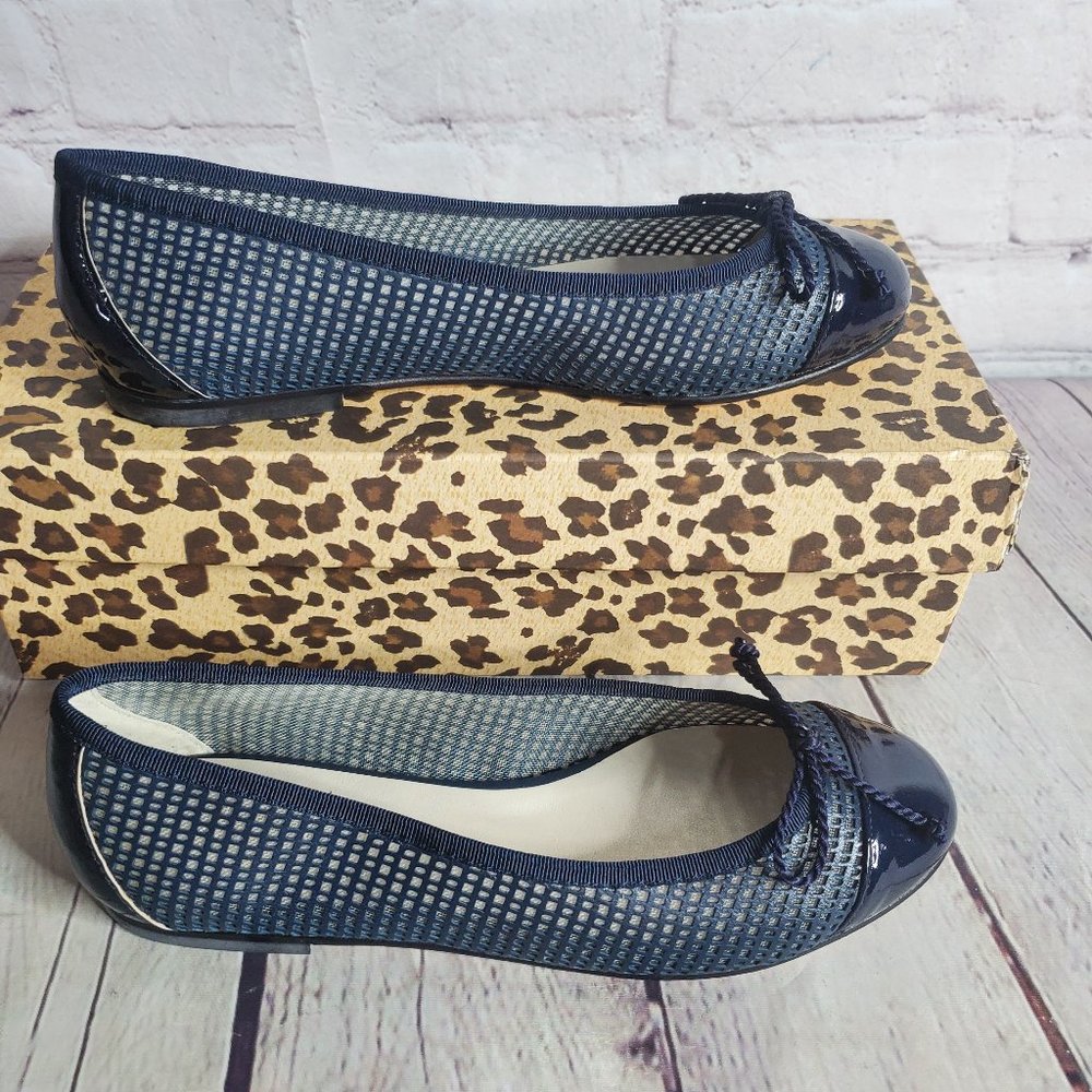 fs/ny Cashmeres Navy Patent Nappa Flats
